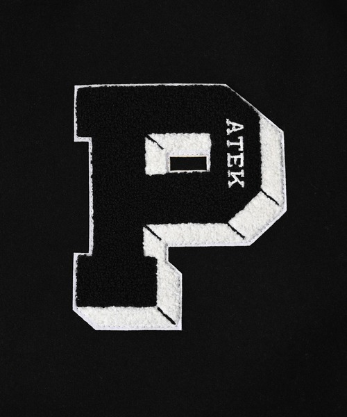 ADAM PATEK（アダムパテック）の「【ADAMPATEK/アダムパテック】leather sleeves varsity jacket ヴァーシティージャケット（スタジャン・メンズ・ブラック×ホワイト/ブラック×ブラック・1/2）」の12枚目の写真