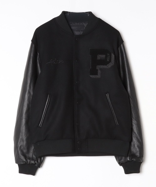 ADAMPATEK/アダムパテック】leather sleeves varsity jacket ヴァー