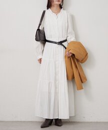 セール】【柔らか素材/2色展開】ラッフルティアードミニワンピース