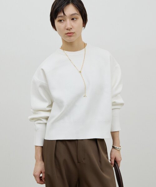 GALLARDAGALANTE（ガリャルダガランテ）の「スウェットライククルーニット（Tシャツ/カットソー・レディース・グレー/レッド/ホワイト・FREE）」の2枚目の写真