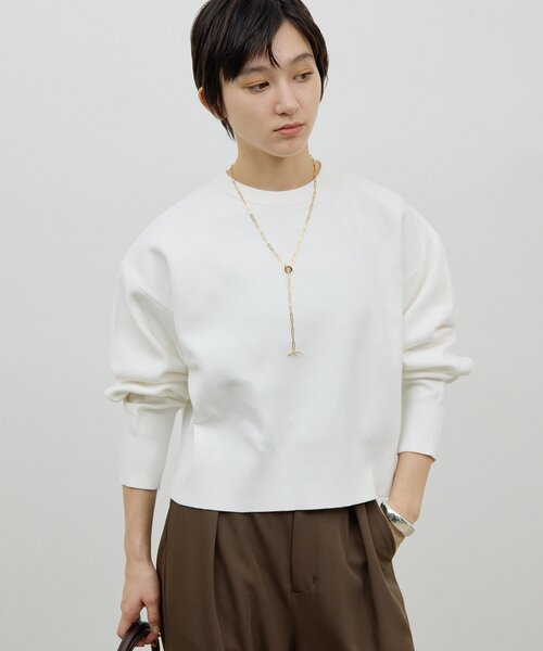 GALLARDAGALANTE（ガリャルダガランテ）の「スウェットライククルーニット（Tシャツ/カットソー・レディース・グレー/レッド/ホワイト・FREE）」の4枚目の写真