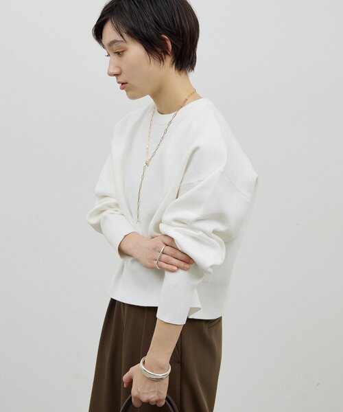 GALLARDAGALANTE（ガリャルダガランテ）の「スウェットライククルーニット（Tシャツ/カットソー・レディース・グレー/レッド/ホワイト・FREE）」の5枚目の写真