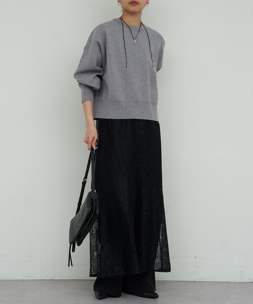 GALLARDAGALANTE（ガリャルダガランテ）の「スウェットライククルーニット（Tシャツ/カットソー・レディース・グレー/レッド/ホワイト・FREE）」の15枚目の写真