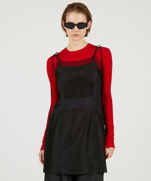 PRANK PROJECT(プランクプロジェクト)の「【Pre-Order】ピンタックスリップミニドレス / Pintuck Slip Mini Dress(その他トップス・レディース・ブラック/ホワイト・FREE)」の2枚目の写真