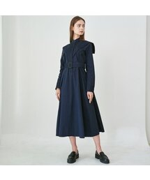 WunderGeist（ワンダーガイスト）の「カバリエフレアシャツロングワンピース（ネイビー）（ワンピース）」