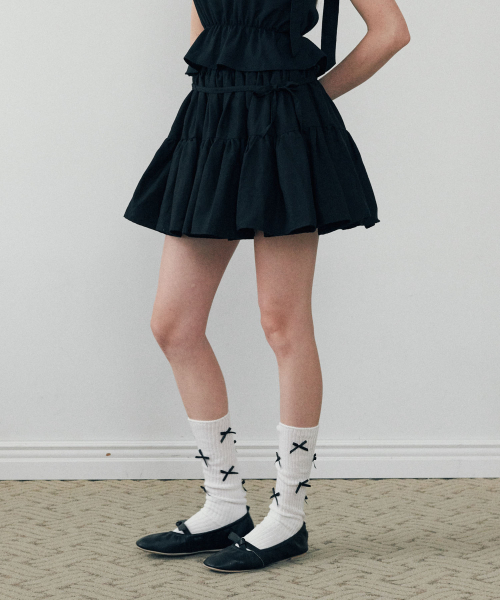 LULUCHOU(ルルシュ)の「Ribbon Cancan Skirt - BLACK(スカート・レディース・その他・FREE)」の2枚目の写真
