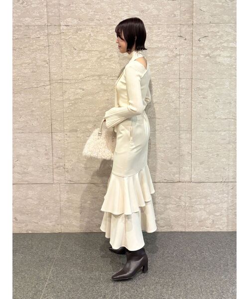 LAGUNAMOON(ラグナムーン)の「ランダムティアードスカート(スカート・レディース・ブラウン/アイボリー・SMALL/MEDIUM)」の3枚目の写真