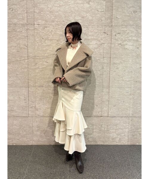 LAGUNAMOON(ラグナムーン)の「ランダムティアードスカート(スカート・レディース・ブラウン/アイボリー・SMALL/MEDIUM)」の6枚目の写真