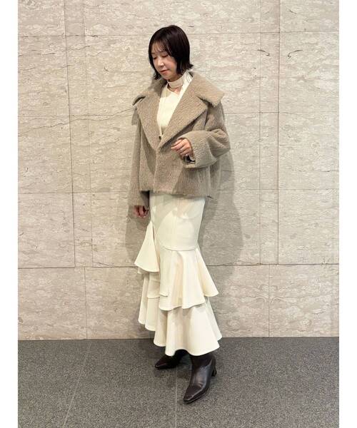 LAGUNAMOON(ラグナムーン)の「ランダムティアードスカート(スカート・レディース・ブラウン/アイボリー・SMALL/MEDIUM)」の7枚目の写真