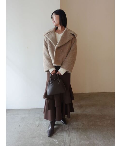 LAGUNAMOON(ラグナムーン)の「ランダムティアードスカート(スカート・レディース・ブラウン/アイボリー・SMALL/MEDIUM)」の10枚目の写真