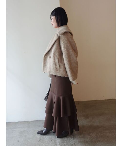 LAGUNAMOON(ラグナムーン)の「ランダムティアードスカート(スカート・レディース・ブラウン/アイボリー・SMALL/MEDIUM)」の11枚目の写真