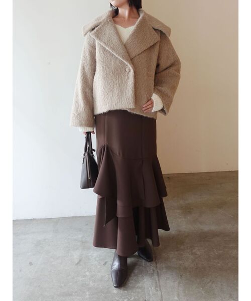 LAGUNAMOON(ラグナムーン)の「ランダムティアードスカート(スカート・レディース・ブラウン/アイボリー・SMALL/MEDIUM)」の12枚目の写真