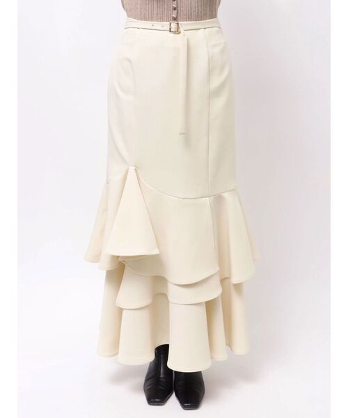 LAGUNAMOON(ラグナムーン)の「ランダムティアードスカート(スカート・レディース・ブラウン/アイボリー・SMALL/MEDIUM)」の14枚目の写真