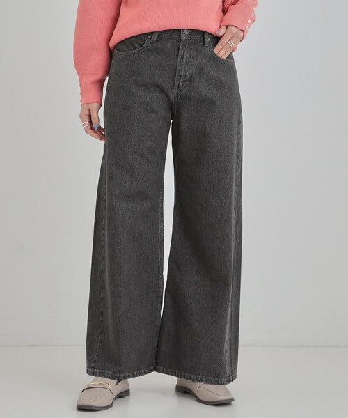 SHOO・LA・RUE（シューラルー）の「【SHOO・LA・RUE DENIM】体型カバーにも バギーデニムワイドパンツ（デニムパンツ・レディース・ブルー系その他/ブラック/サックスブルー・01/02/03/04）」の4枚目の写真