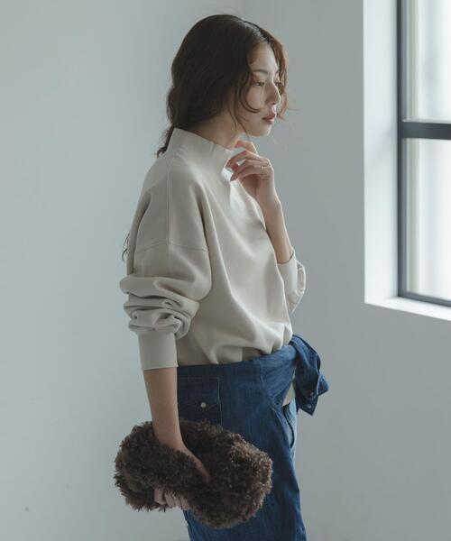 URBAN RESEARCH Sonny Label(アーバンリサーチサニーレーベル)の「『UR TECH』モックネックスウェット(スウェット・レディース・ホワイト系その他/ピンク/チャコールグレー・FREE)」の6枚目の写真