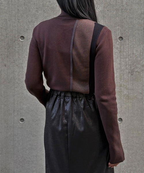 &g'aime（アンジェム）の「【&ｇ'aime 】ラメMIX配色ニット　Lame MIX Color Knit（ニット/セーター・レディース・ブラウン/グレイッシュベージュ/ブラック・FREE）」の5枚目の写真
