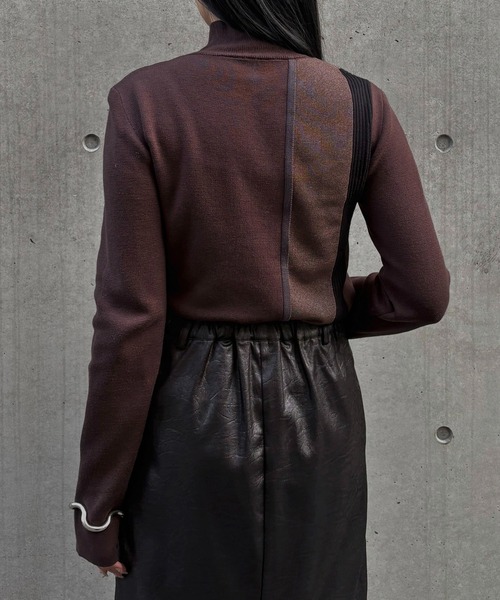 &g'aime（アンジェム）の「【&ｇ'aime 】ラメMIX配色ニット　Lame MIX Color Knit（ニット/セーター・レディース・ブラウン/グレイッシュベージュ/ブラック・FREE）」の6枚目の写真