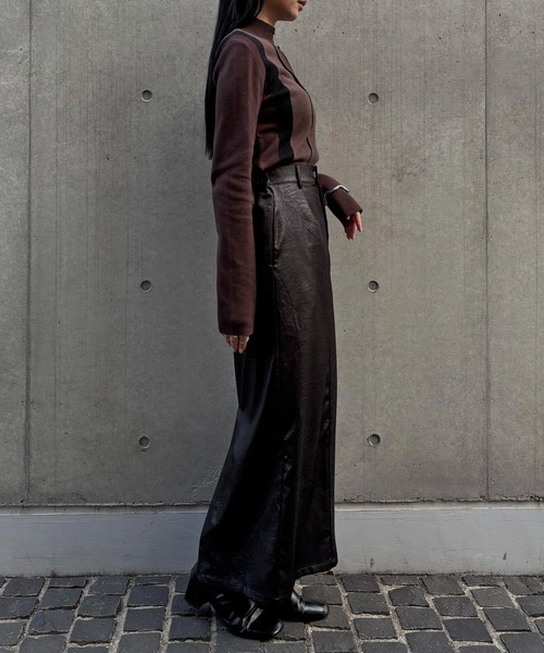 &g'aime（アンジェム）の「【&ｇ'aime 】ラメMIX配色ニット　Lame MIX Color Knit（ニット/セーター・レディース・ブラウン/グレイッシュベージュ/ブラック・FREE）」の9枚目の写真