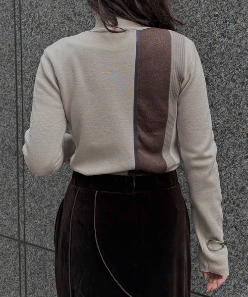 &g'aime（アンジェム）の「【&ｇ'aime 】ラメMIX配色ニット　Lame MIX Color Knit（ニット/セーター・レディース・ブラウン/グレイッシュベージュ/ブラック・FREE）」の16枚目の写真