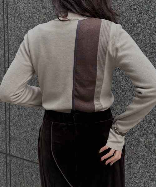 &g'aime（アンジェム）の「【&ｇ'aime 】ラメMIX配色ニット　Lame MIX Color Knit（ニット/セーター・レディース・ブラウン/グレイッシュベージュ/ブラック・FREE）」の17枚目の写真