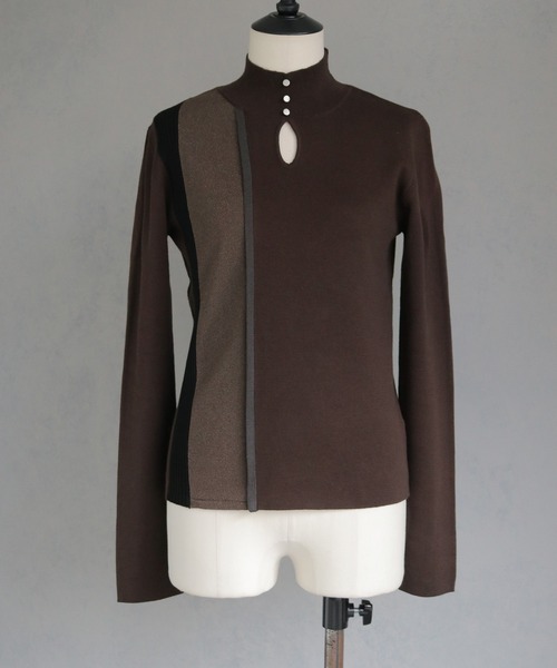 &g'aime（アンジェム）の「【&ｇ'aime 】ラメMIX配色ニット　Lame MIX Color Knit（ニット/セーター・レディース・ブラウン/グレイッシュベージュ/ブラック・FREE）」の22枚目の写真