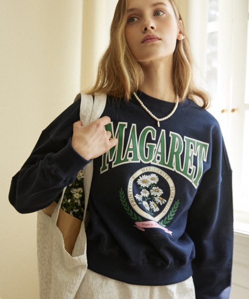 OURHOPE（アワーホープ）の「マガレットアートワークスウェットシャツ - ネイビー（スウェット・レディース・ネイビー・1(S)/2(M)）」の4枚目の写真