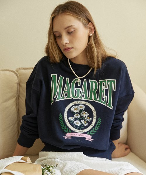 OURHOPE（アワーホープ）の「マガレットアートワークスウェットシャツ - ネイビー（スウェット・レディース・ネイビー・1(S)/2(M)）」の5枚目の写真