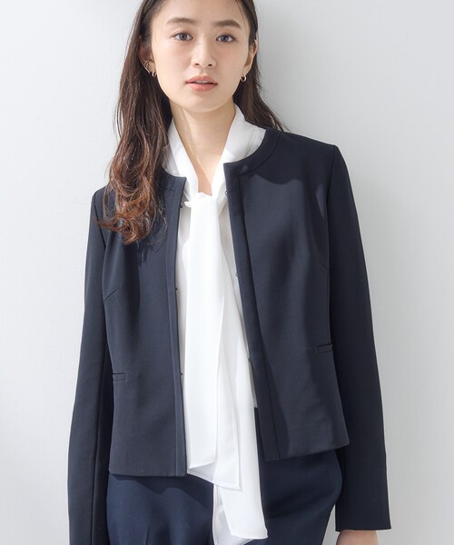 インディヴィ（INDIVI）/【上品光沢／セレモニー／SETUP可能】切り替えデザインジャケット 上品光沢／セレモニー／SETUP可能】切り替えデザインジャケット（ノー