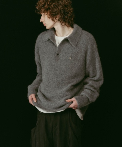 Knuth Marf（クヌースマーフ）の「Knuth Marf fox over polo neck knit special edition（ニット/セーター・レディース・ライトグリーン/ベージュ/グレー・FREE）」の17枚目の写真