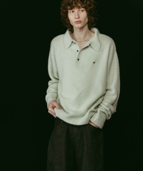 Knuth Marf（クヌースマーフ）の「Knuth Marf fox over polo neck knit special edition（ニット/セーター・レディース・ライトグリーン/ベージュ/グレー・FREE）」の18枚目の写真