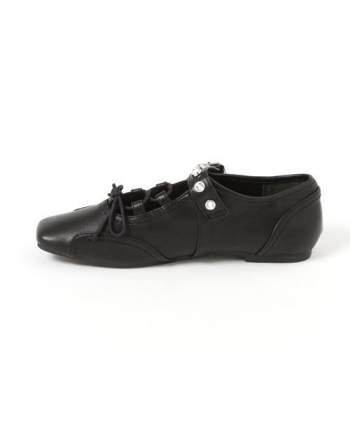 PAGEBOY(ページボーイ)の「【Casselini】レースアップスニーカー(スニーカー・レディース・ブラック/シルバー・MEDIUM/LARGE)」の4枚目の写真