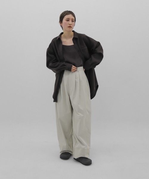 lit（リット）の「Brushed Over Shirt（シャツ/ブラウス・レディース・キナリ/ダークブラウン・FREE）」の3枚目の写真