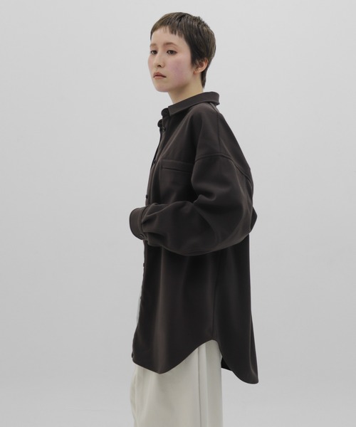 lit（リット）の「Brushed Over Shirt（シャツ/ブラウス・レディース・キナリ/ダークブラウン・FREE）」の19枚目の写真