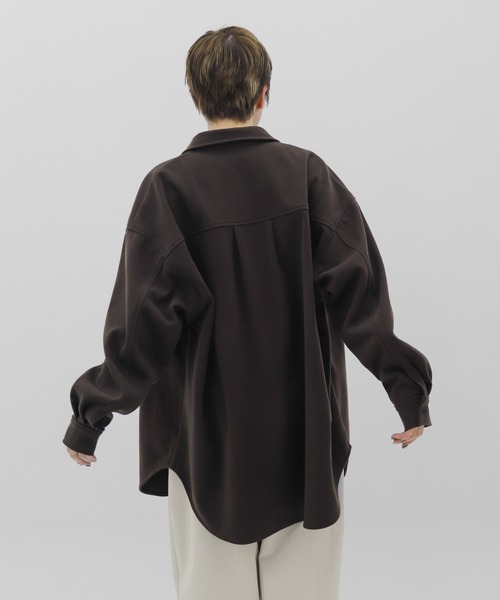 lit（リット）の「Brushed Over Shirt（シャツ/ブラウス・レディース・キナリ/ダークブラウン・FREE）」の20枚目の写真