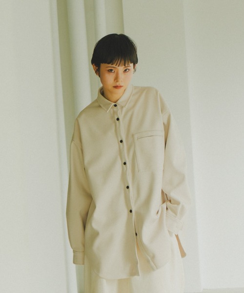 lit（リット）の「Brushed Over Shirt（シャツ/ブラウス・レディース・キナリ/ダークブラウン・FREE）」の10枚目の写真