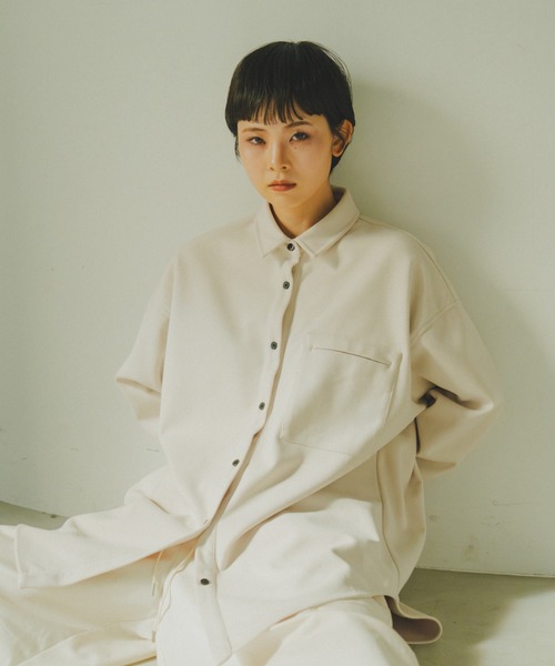 lit（リット）の「Brushed Over Shirt（シャツ/ブラウス・レディース・キナリ/ダークブラウン・FREE）」の6枚目の写真