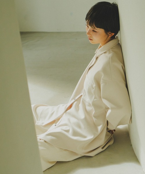 lit（リット）の「Brushed Over Shirt（シャツ/ブラウス・レディース・キナリ/ダークブラウン・FREE）」の8枚目の写真