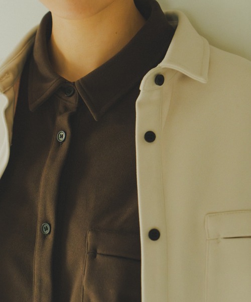 lit（リット）の「Brushed Over Shirt（シャツ/ブラウス・レディース・キナリ/ダークブラウン・FREE）」の13枚目の写真