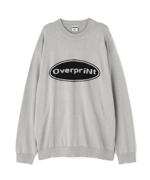 over print(オーバープリント)の「overprint/オーバープリント/OVAL V COTTON KNIT(ニット/セーター・レディース・ブラック/グレー・XL/L)」の1枚目の写真