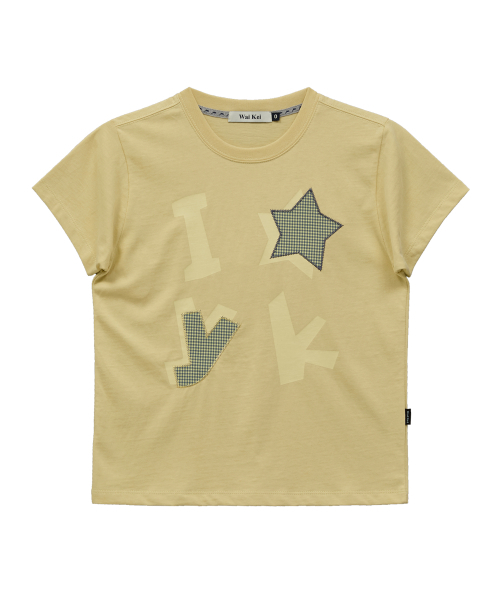 WaiKei(ワイケイ)の「YKチェックアプリケ半袖Tシャツライトイエロー(Tシャツ/カットソー・レディース・その他・0/1/2)」の2枚目の写真