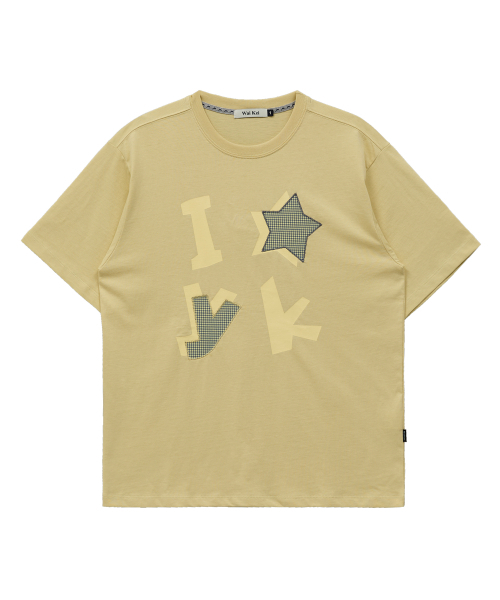 WaiKei(ワイケイ)の「YKチェックアプリケ半袖Tシャツライトイエロー(Tシャツ/カットソー・レディース・その他・0/1/2)」の3枚目の写真