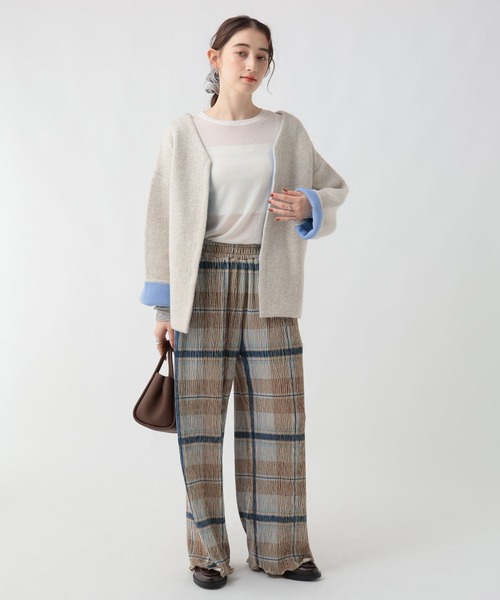 GEORGE'S(ジョージズ)の「レイヤードシアーロンT(Tシャツ/カットソー・レディース・イエロー/チャコールグレー/オフホワイト・FREE)」の4枚目の写真