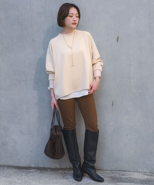 qualite（カリテ）の「【大人のスウェット】ラメスウェットプルオーバー/トレーナー/冬服/春服/きれいめスウェット（スウェット・レディース・モカ/クリーム/ブラック・フリー）」の15枚目の写真