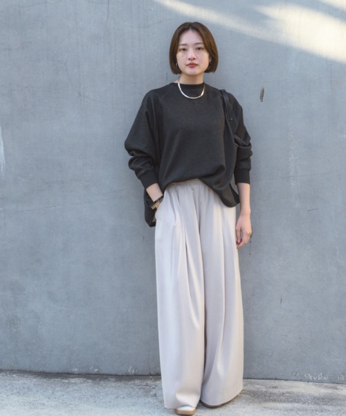 qualite（カリテ）の「【大人のスウェット】ラメスウェットプルオーバー/トレーナー/冬服/春服/きれいめスウェット（スウェット・レディース・モカ/クリーム/ブラック・フリー）」の6枚目の写真