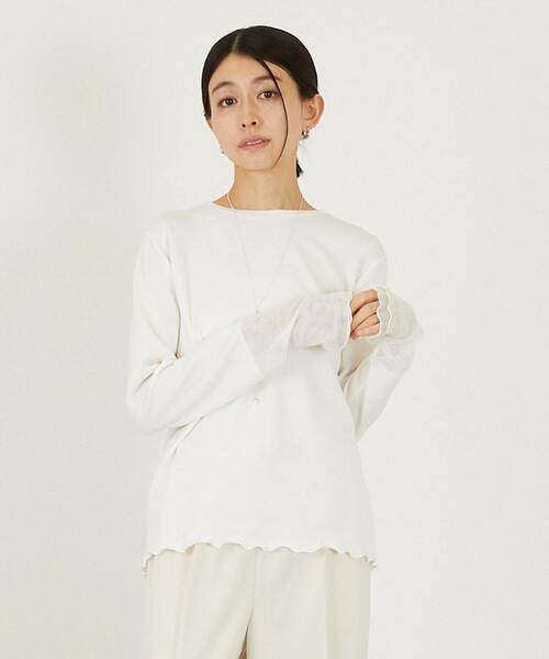 MELROSE claire（メルローズ クレール）の「【チュールインナー】（Tシャツ/カットソー・レディース・ライトグレー/ブラック/オフホワイト・FREE）」の2枚目の写真