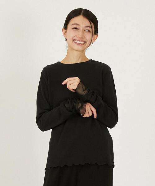 MELROSE claire（メルローズ クレール）の「【チュールインナー】（Tシャツ/カットソー・レディース・ライトグレー/ブラック/オフホワイト・FREE）」の3枚目の写真