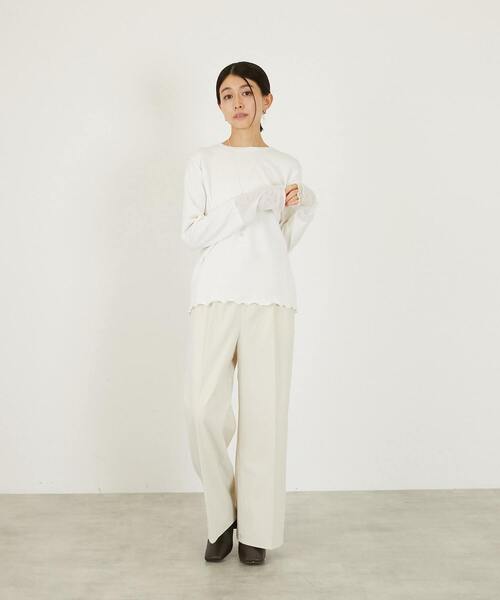 MELROSE claire（メルローズ クレール）の「【チュールインナー】（Tシャツ/カットソー・レディース・ライトグレー/ブラック/オフホワイト・FREE）」の4枚目の写真