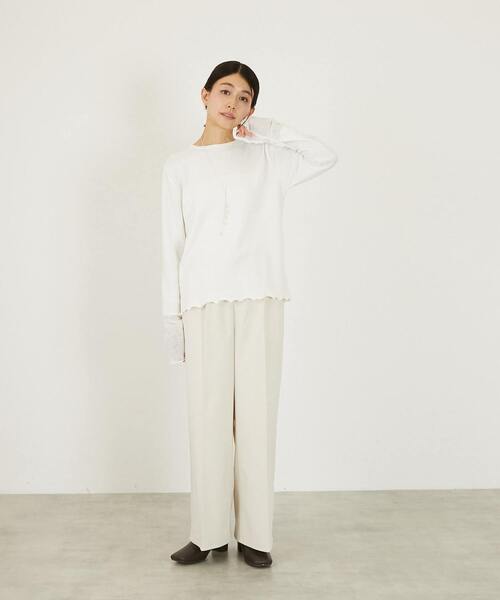 MELROSE claire（メルローズ クレール）の「【チュールインナー】（Tシャツ/カットソー・レディース・ライトグレー/ブラック/オフホワイト・FREE）」の10枚目の写真