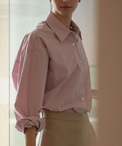 KNOWNBETTER(ノウンベター)の「Basic placid cotton shirt_Pink(シャツ/ブラウス・レディース・ピンク・FREE)」の1枚目の写真