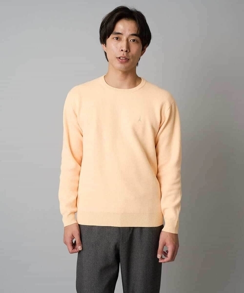 a.v.v（アーヴェヴェ）の「【洗濯機で洗える】ジャカードクルーネックニット（ニット/セーター・メンズ・ライラック/オレンジ/ダークインディゴブルー/ネイビー・50/48/46）」の9枚目の写真